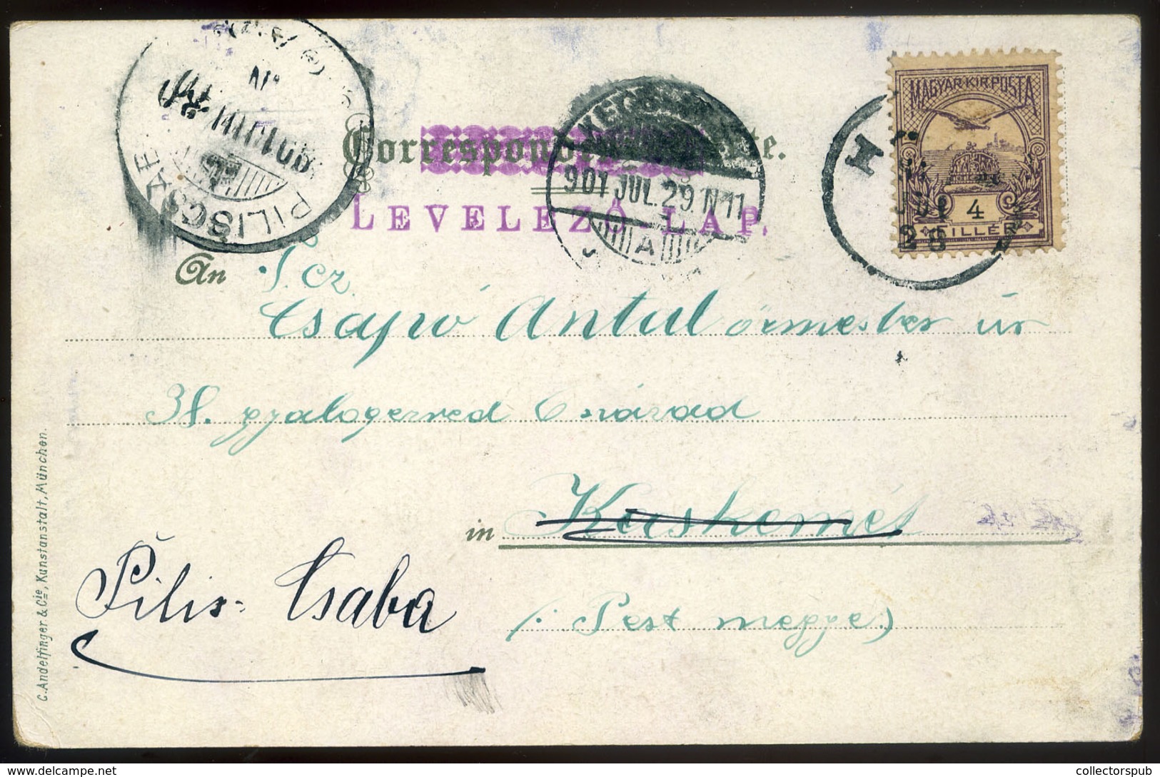 1901. Magyar ötösfogat, Litho Képeslap  /  Litho Vintage Pic. P.card - Hongarije