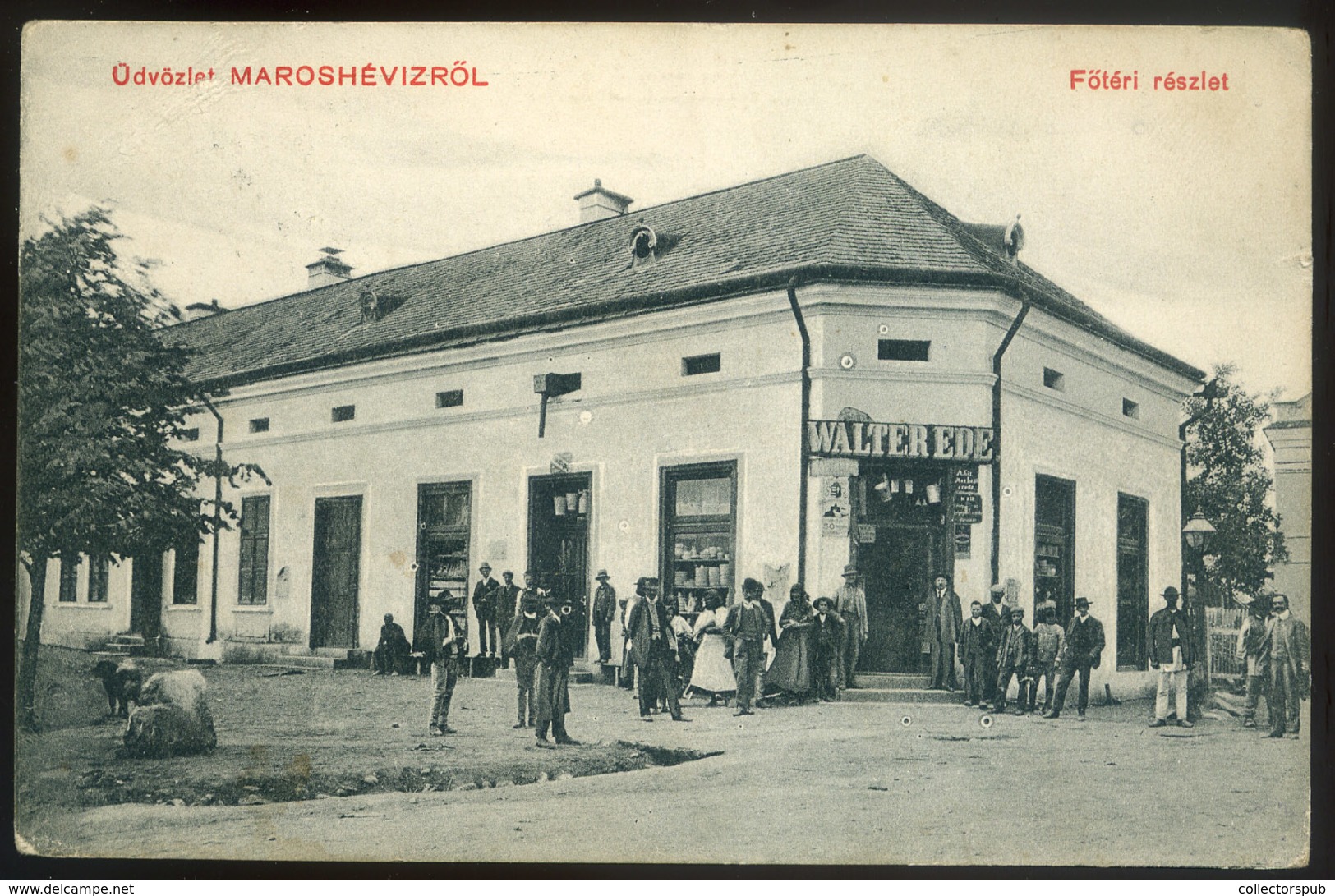 MAROSHÉVÍZ 1910. Régi Képeslap , üzlet, Főtér  /  Vintage Pic. P.card , Store, Main SQ - Hongrie