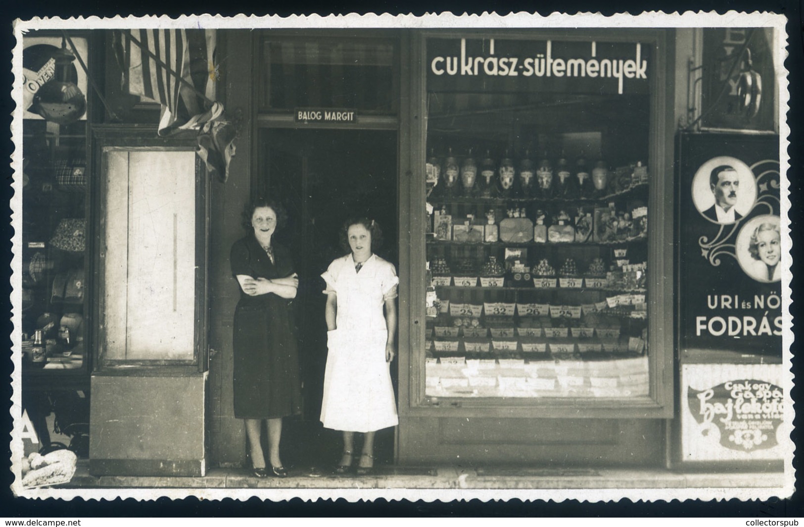 SOROKSÁR 1930. Ca. Cukorka, Bonbon , Sütemények üzlet érdekes , Fotós Képeslap Fotó : Temler és Balogh  /  Sweets  Store - Autres & Non Classés