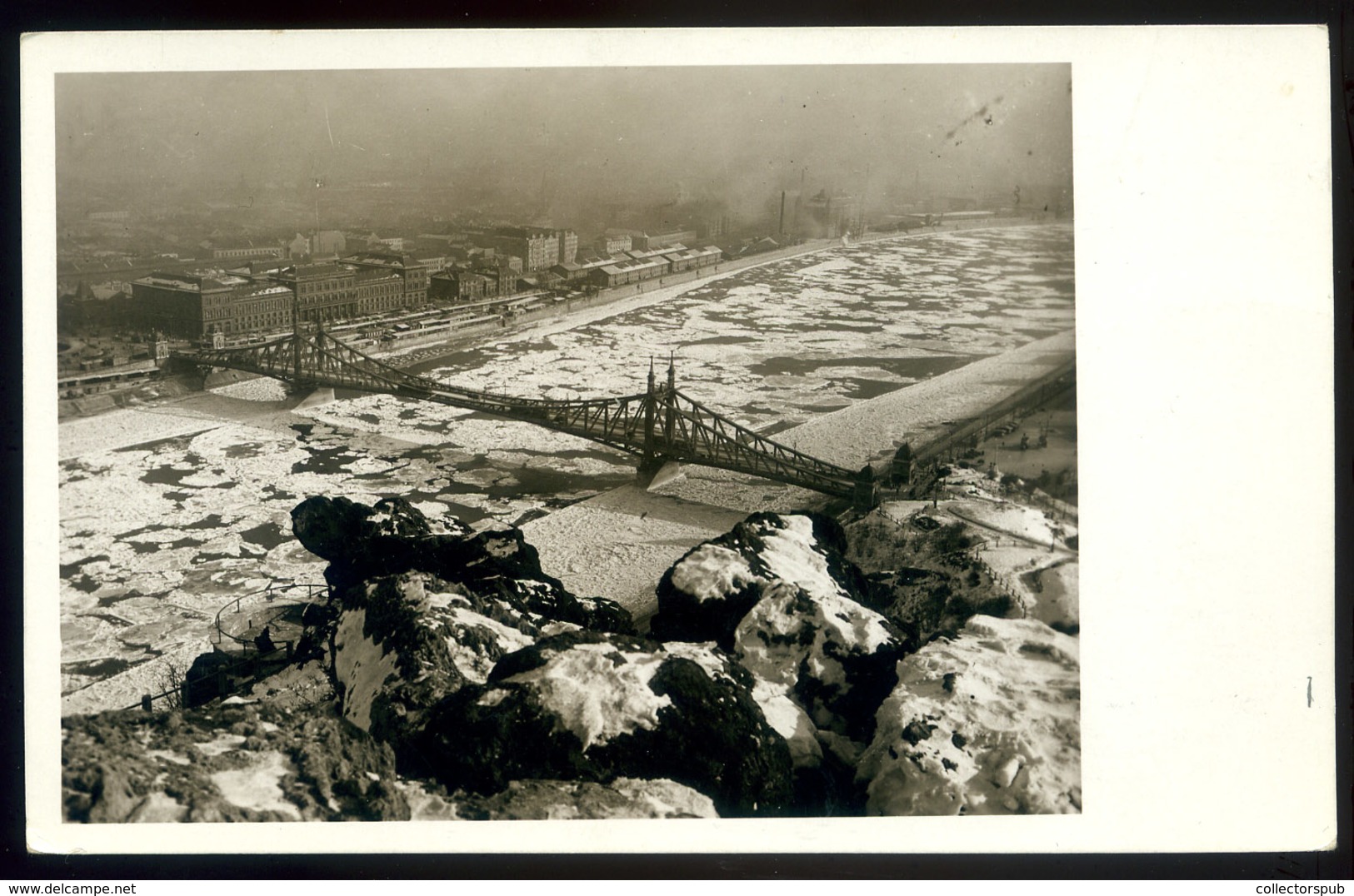 BUDAPEST 1929. Látkép, Télen, Jégzajlás Fotós Képeslap  /  View, Winter, Ice Drifting Photo Vintage Pic. P.card - Andere & Zonder Classificatie