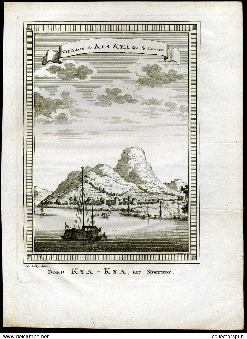 KÍNA Kya Kya  Rézmetszet, -van Der Schley-ca. 1750  (képméret 20*15cm) - Prenten & Gravure