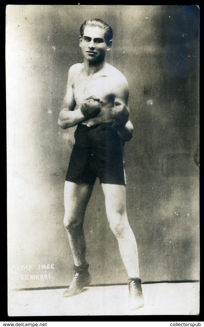 SPORT ökölvívás , 1928.  Fotós Képeslap F Ádler Zsigmondnak   /  SPORT Boxing Photo Vintage Pic. P.card To Zsigmond Ádle - Hongrie