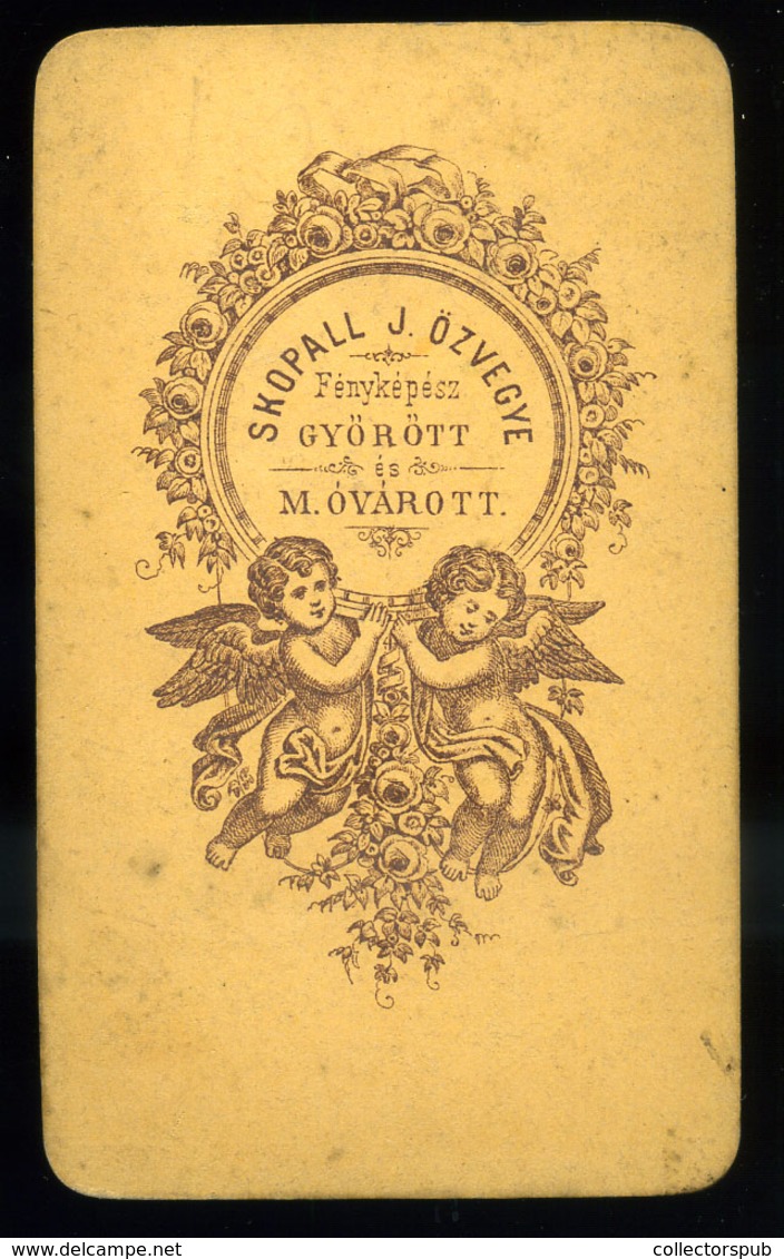 GYŐR 1870. Ca. Skopall J. özvegye : Apáca Régi Visit Fotó  /  Widow Of J. Skopall: Nun Vintage Visit Photo - Autres & Non Classés