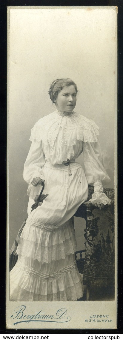 LOSONC  1900. Ca.  : Hölgy Cabinet Fotó 15,5*5,5 Cm  /  Lady Vintage Cabinet Photo - Autres & Non Classés