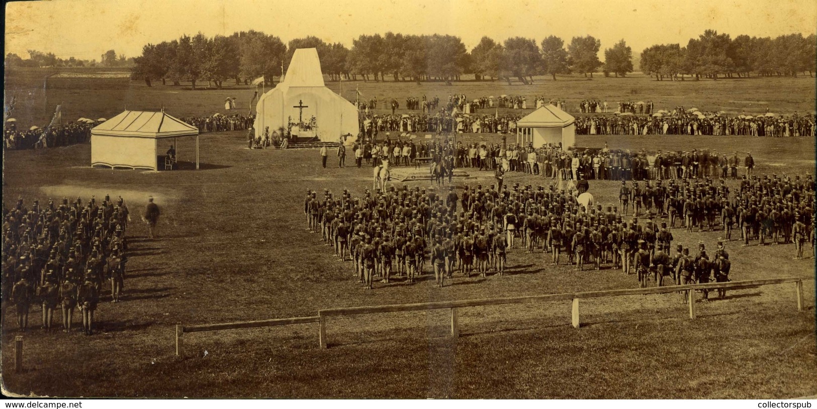 BÉCS 1890-1900. Cca. Zászló Szentelés, Katonák, Stefánia Trónörökösnő Zászlaja, Fotó  29*15 Cm - Andere & Zonder Classificatie