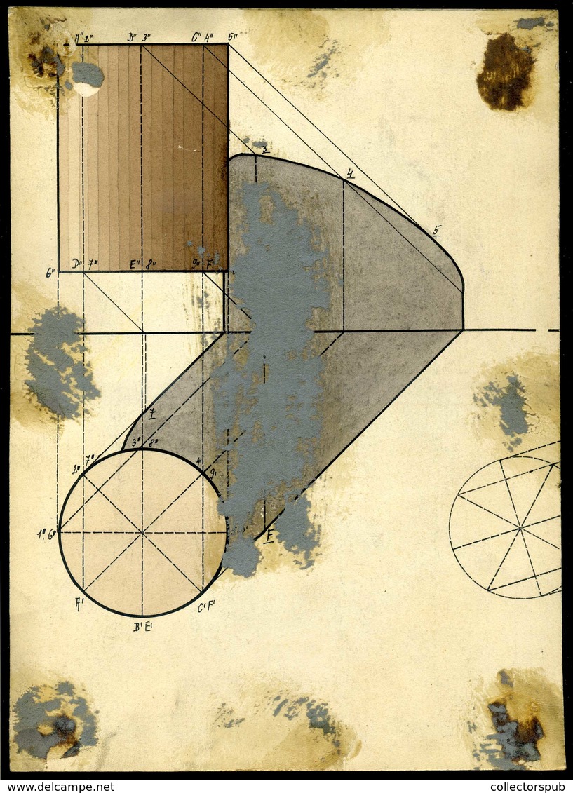 1924. Petry Béla 1902-1996. Az Árkád Bazár Árjegyzéke , Borítóterv, Akvarell 26*19 Cm - Non Classés