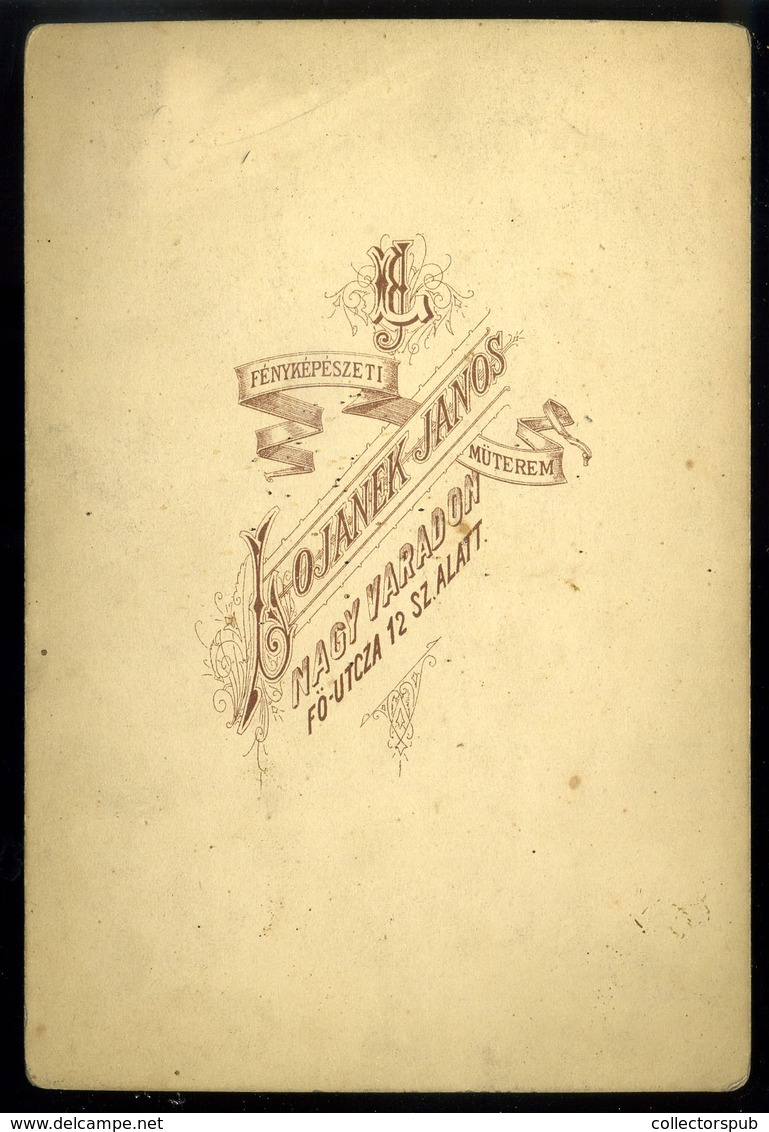 NAGYVÁRAD 1875. Ca. Lojanek : Ismeretlen Lány Visit Fotó  /  Lojanek: Unknown Girl Visit Photo - Andere & Zonder Classificatie
