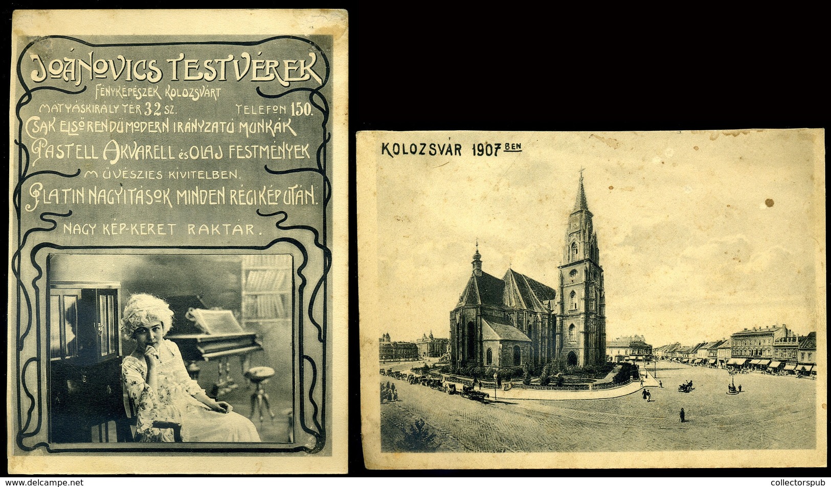 KOLOZSVÁR Vásártér 1887-ben, Régi Képek Után Joánovics Testvérektől. Hátoldalán Fotó Műterem Reklámja - Non Classés