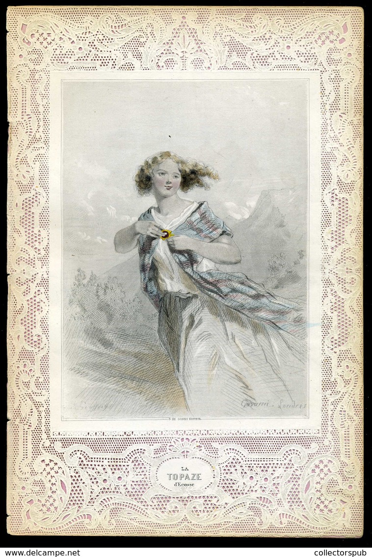 GAVARNI  [Chevalier] 1850. 10 Db Színezett Metszet , Könyvillusztráció  26*17 Cm , Szép állapotban  /  10 Colored Etchin - Estampes & Gravures