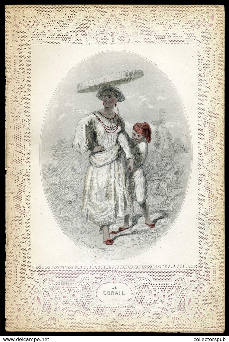 GAVARNI  [Chevalier] 1850. 10 db színezett metszet , könyvillusztráció  26*17 cm , szép állapotban  /  10 colored etchin