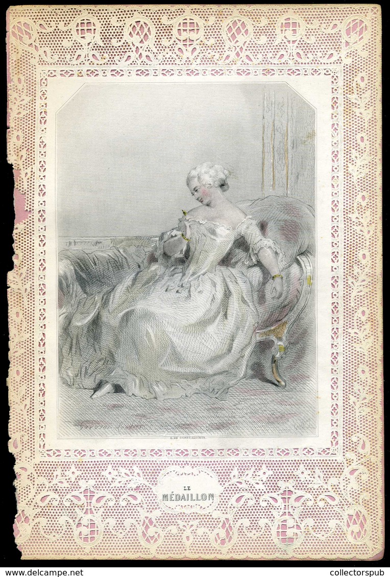 GAVARNI  [Chevalier] 1850. 10 db színezett metszet , könyvillusztráció  26*17 cm , szép állapotban  /  10 colored etchin