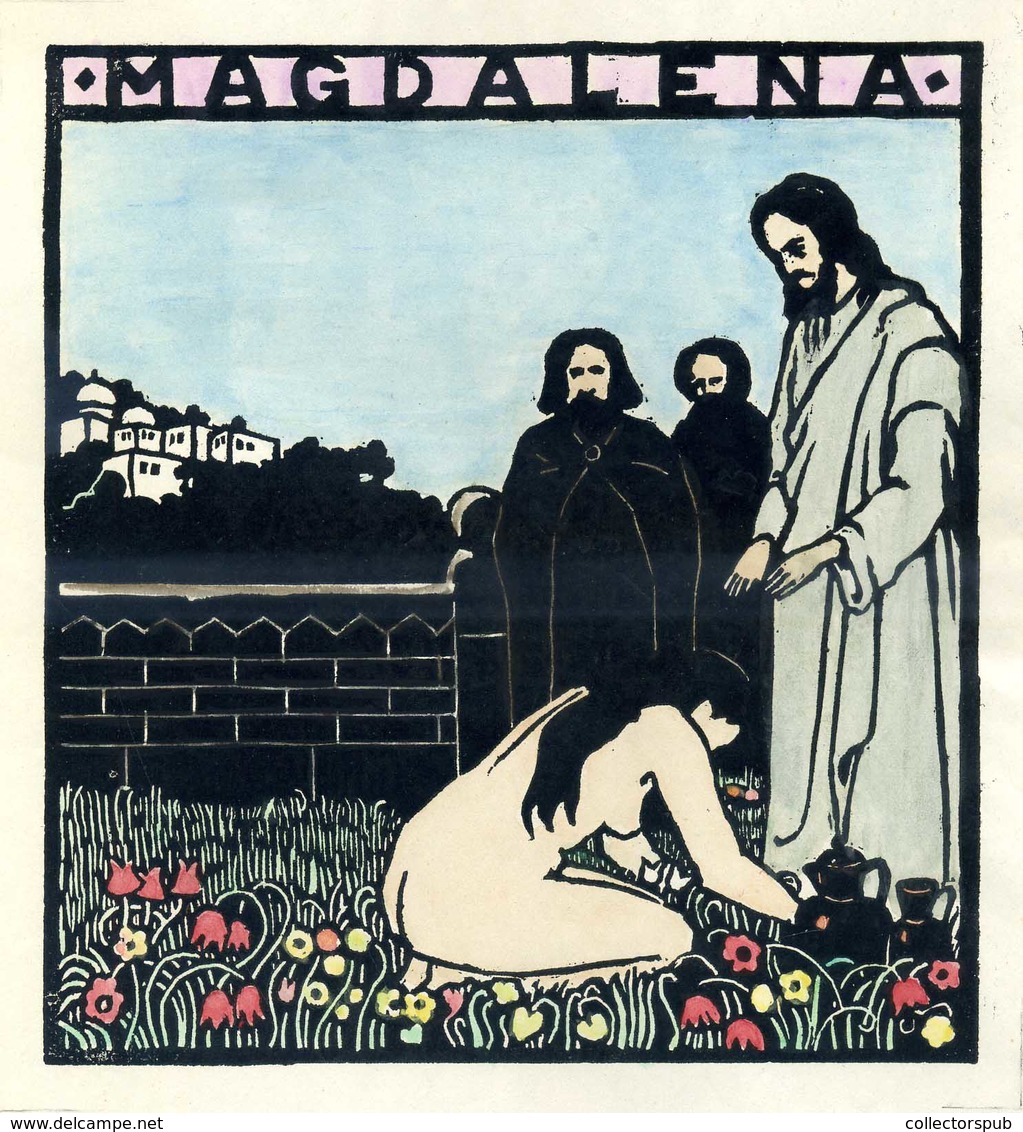 MAGDALENA Original Tusrajz 16*14 Cm - Prenten & Gravure