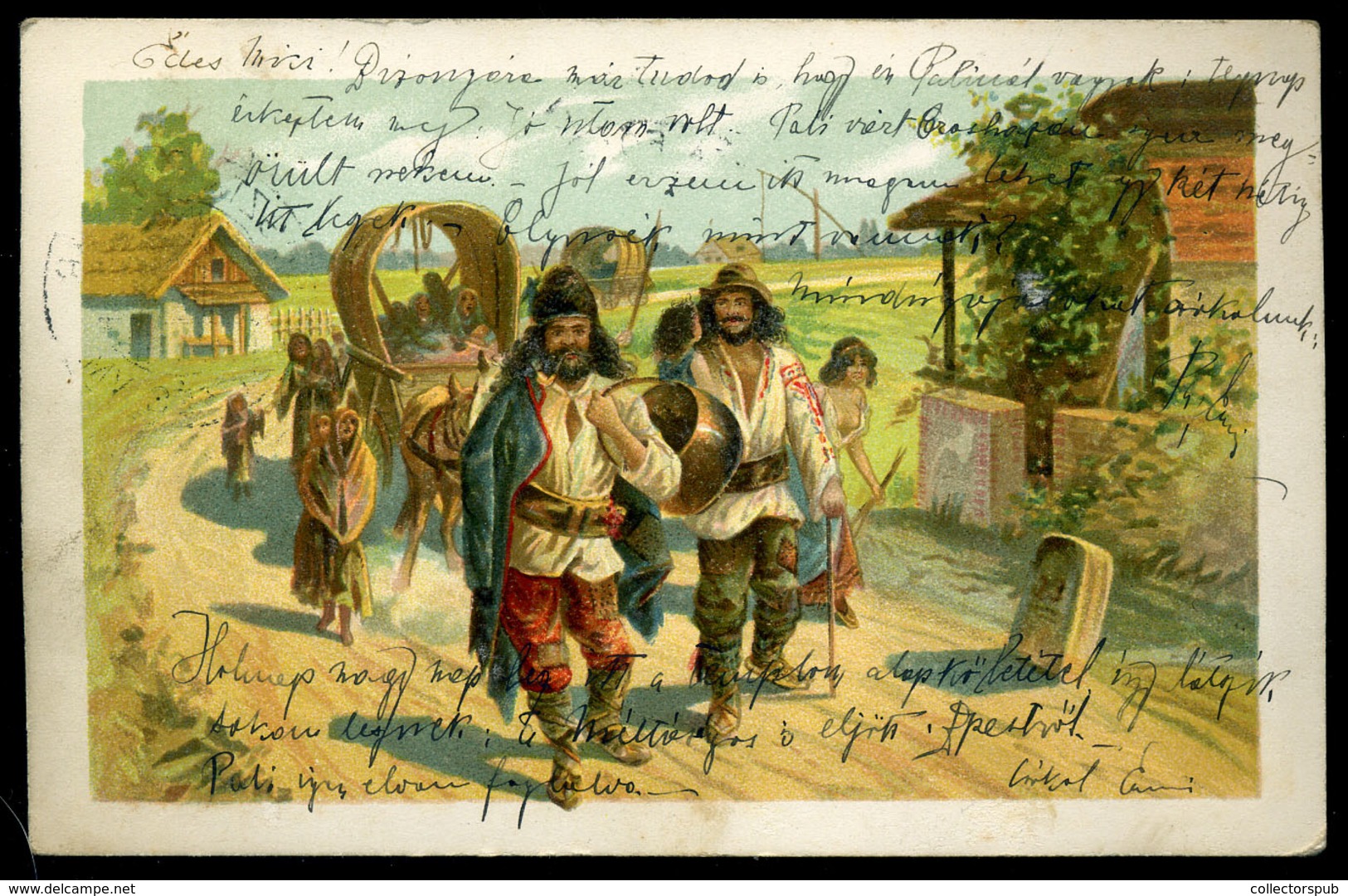 CIGÁNY , Litho Képeslap 1901  /  GYPSY Litho Vintage Pic. P.card - Hongarije
