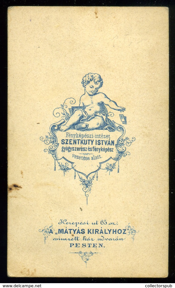 PEST 1865-70. Szentkuty István . : Gyerek,  Visit Fotó  /  István Szentkuthy Child  Visit Photo - Autres & Non Classés