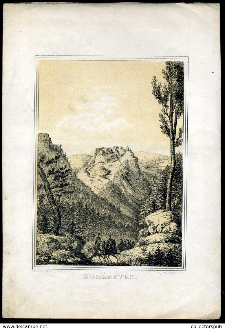 MURÁNYVÁR 1850-60. Ca. Litográfia, August Friedrich Walzel, V. Grimm Képméret : 19*14 Cm - Estampes & Gravures