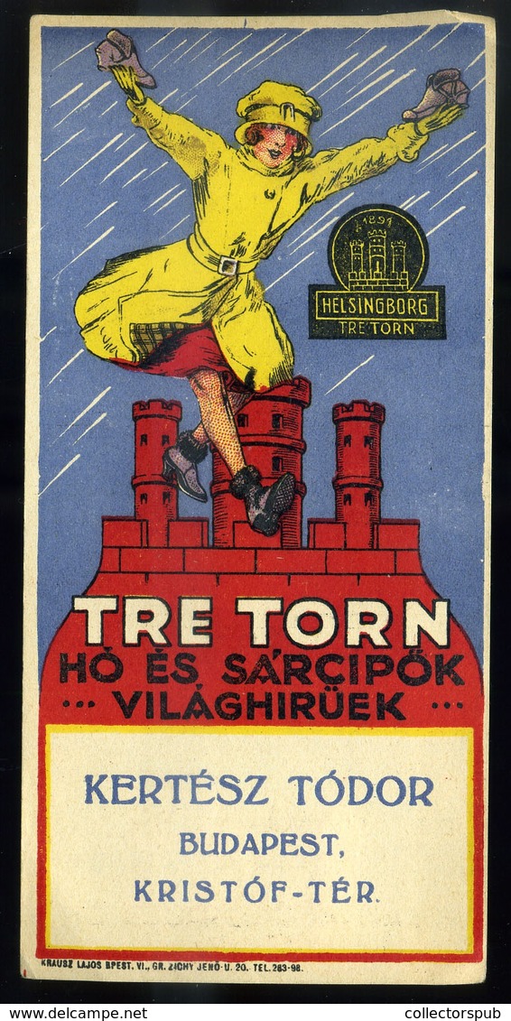 SZÁMOLÓ CÉDULA  Régi Reklám Grafika , Kertész Tódor  /  BAR TAB Vintage Adv. Graphics Tódor Kertész - Non Classés