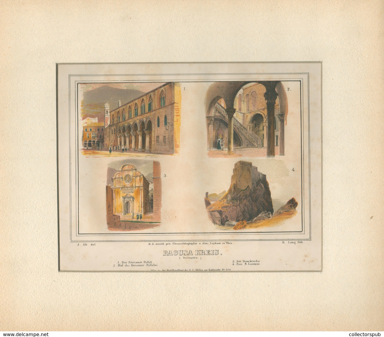 RAGUSA KREIS   Alt. Litográfia, Paszpartuban, 1841. Képméret: 12,5 X 18,5 Cm - Lithographies