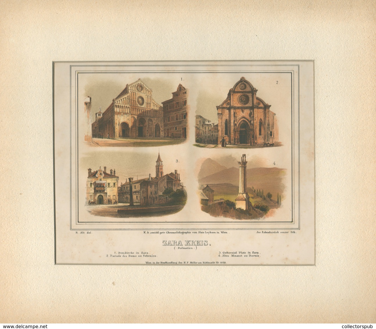 ZARA KREIS  Alt. Litográfia, Paszpartuban, 1841. Képméret: 12,5 X 18,5 Cm  /  Alt. Litho - Lithographies