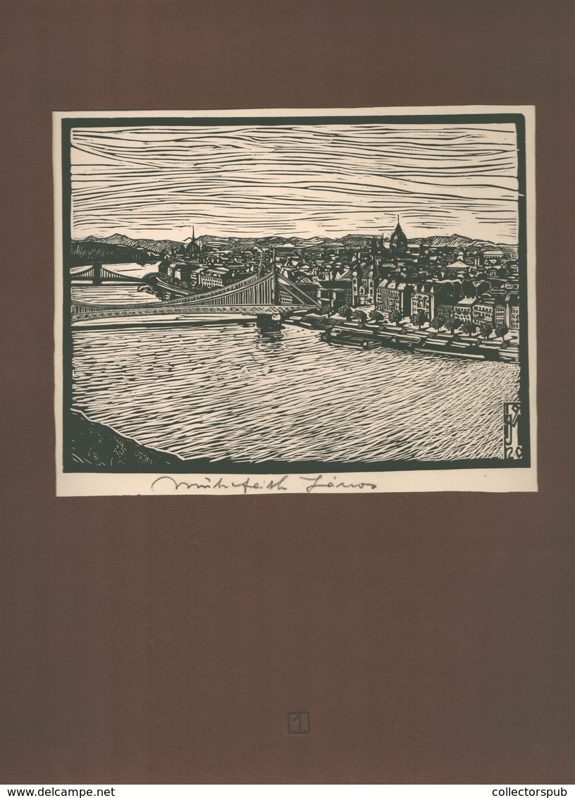 Műhlfeith János: 1920. Budapest , Aláírt Fametszet  23*18 Cm - Prints & Engravings