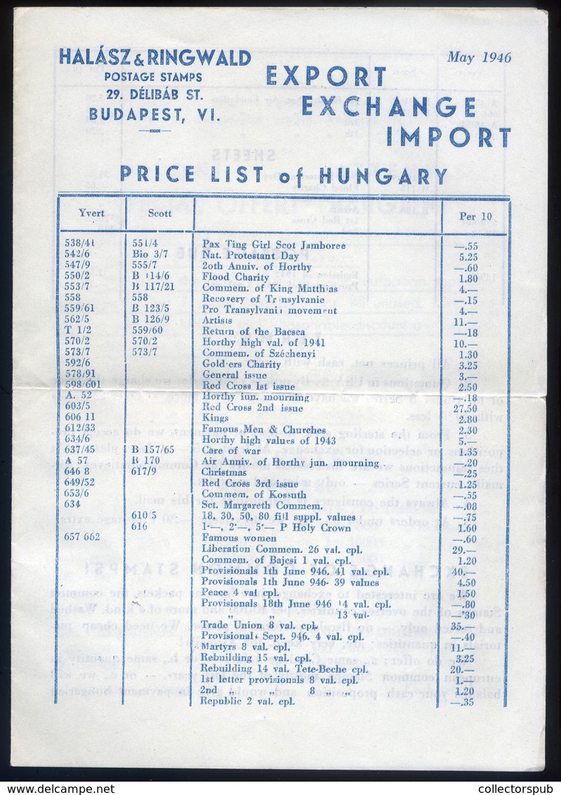 BUDAPEST 1946.05.18.  Bélyegkereskedői árjegyzék, 23 Bélyeges Vegyes Bérmentesítéssel Svédországba Küldve, Dekoratív, Te - Lettres & Documents