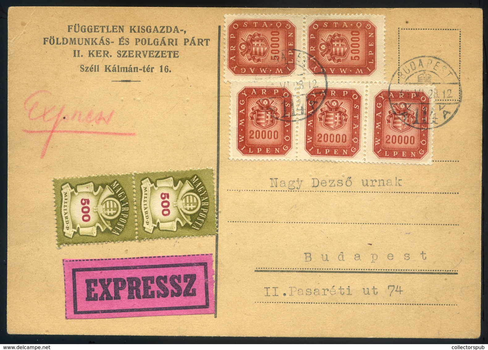 BUDAPEST 1946.06.28. Helyi Expressz Inflációs Levelezőlap, Ritka Darab!  /  Local Express Infl. P.card Rare Piece - Brieven En Documenten