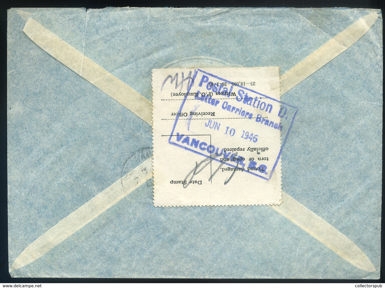 BUDAPEST 1946. Dekoratív Inflációs Ajánlott Levél Kanadába Küldve. Jó Darab!  /  Decorative Infl. Reg Letter To Canada G - Brieven En Documenten