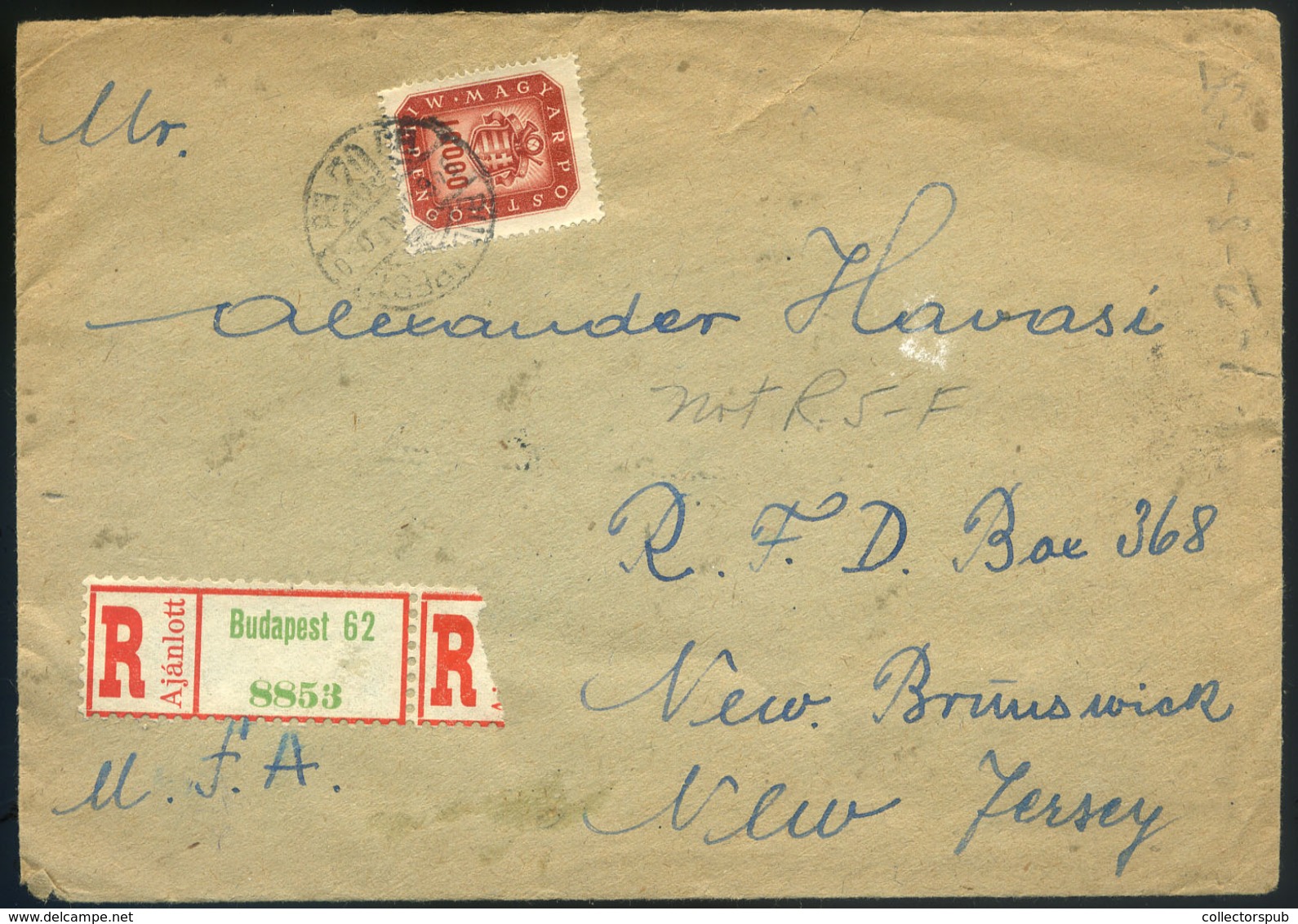 BUDAPEST 1946.(20.dsz) Ajánlott Inflációs Levél Az USA- Ba Küldve - Lettres & Documents