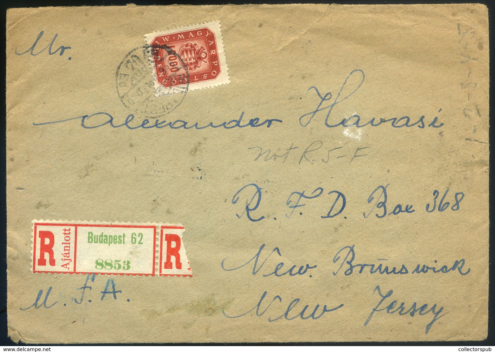 BUDAPEST 1946.(20.dsz) Ajánlott Inflációs Levél Az USA- Ba Küldve - Covers & Documents