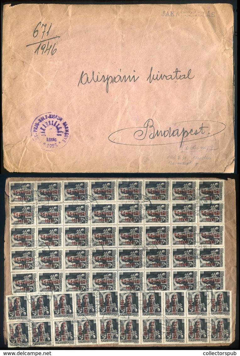 JAKABSZÁLLÁS 1946. (17 Dsz. Utolsó Nap) Infla Levél 60 Db Bélyeggel Budapestre - Lettres & Documents