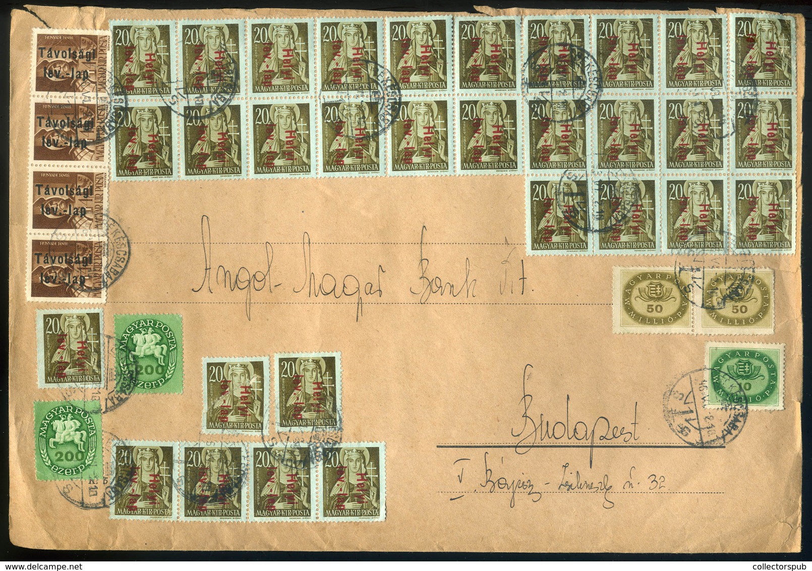 BÉKÉSCSABA 1946.06.  Levél 89db (!) Bélyeggel Budapestre  Küldve  /  Letter 89 Stamps To Budapest - Brieven En Documenten