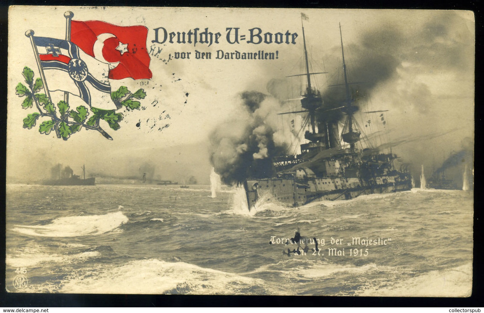 K.u.K. Haditengerészet, I.VH Képeslap SMS Pola Hajó Bélyegzéssel   /  K.u.K. NAVY WW I. Vintage Pic. P.card SMS Pola Pmk - Oblitérés