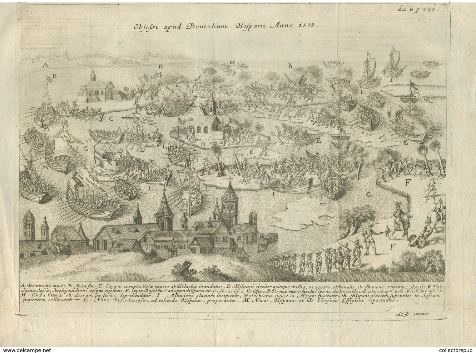 Obsessi Apud Bom[m]eliam Hispani Anno 1585 , Rézmetszet Cca. 1670  /  Copper Etching - Prenten & Gravure