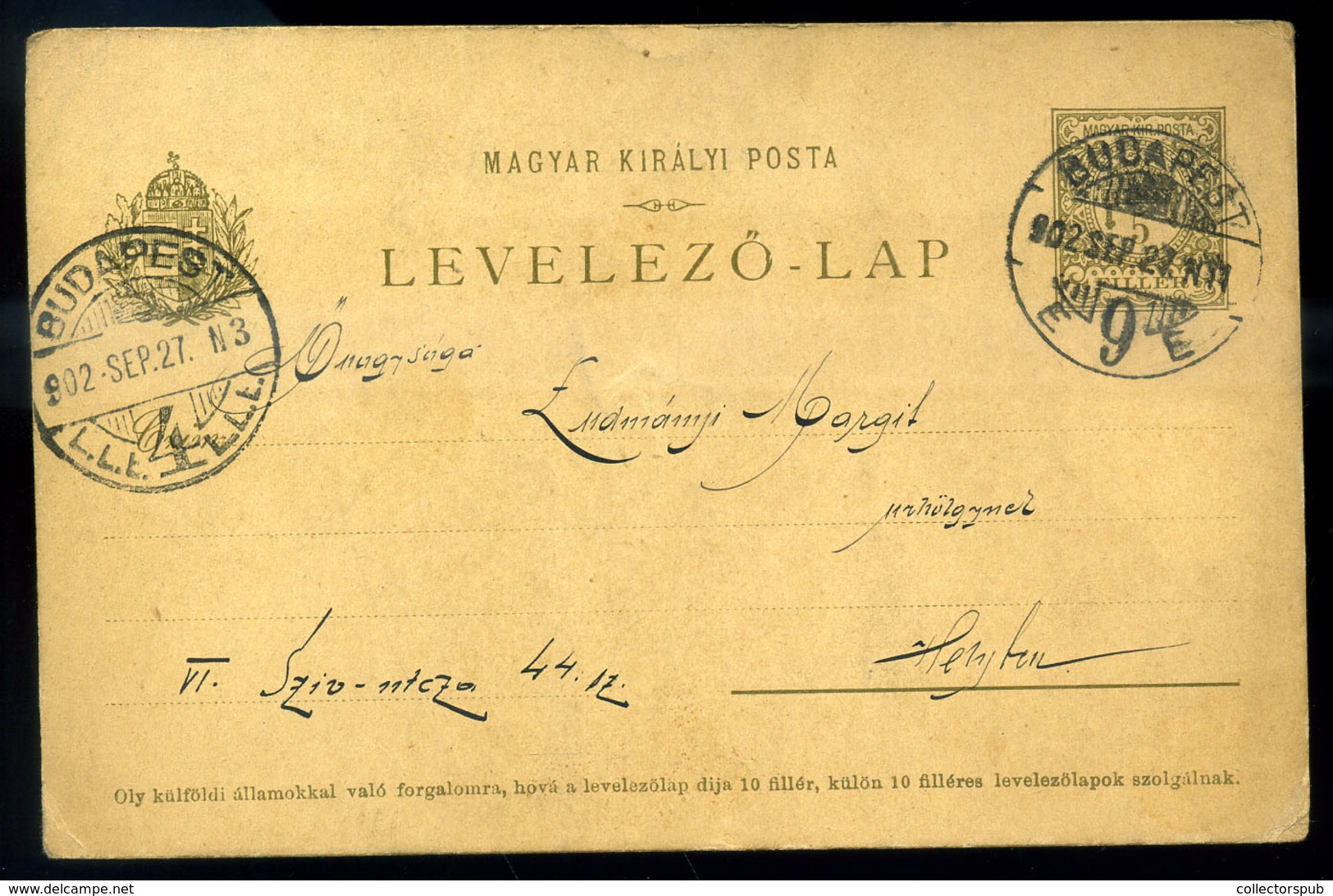 BUDAPEST 1902. Rajzos Helyi Díjjegyes Levlap   /  Drawn Local Stationery P.card - Gebruikt