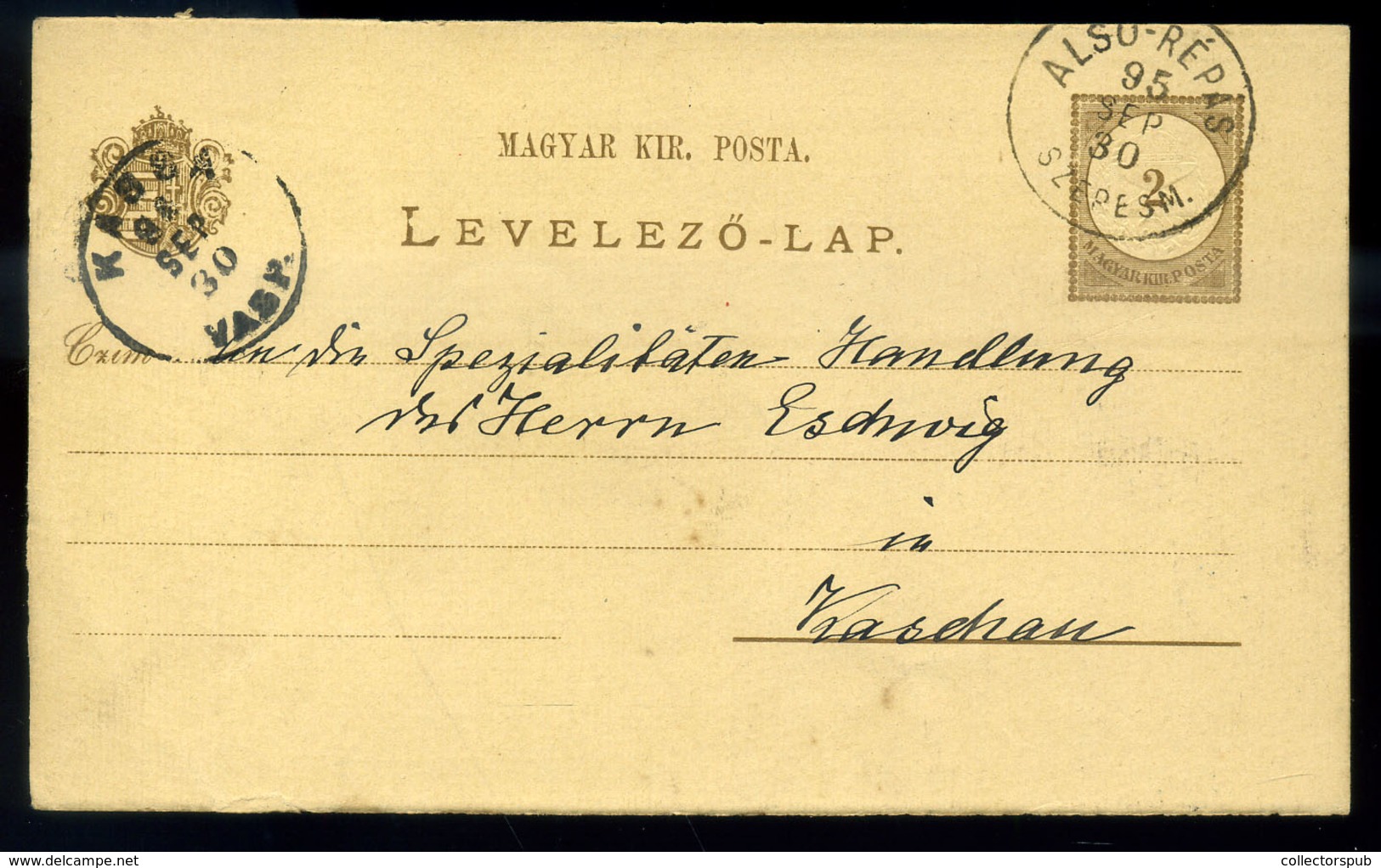 ALSÓRÉPÁS 1895. Díjjegyes Levlap, Szép Bélyegzéssel   /  Stationery P.card Nice Pmk - Gebruikt