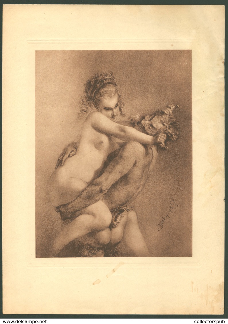 EROTIKA Nyomat Zichy  1867. Jelzéssel , Képméret : 24*17 Cm - Prints & Engravings