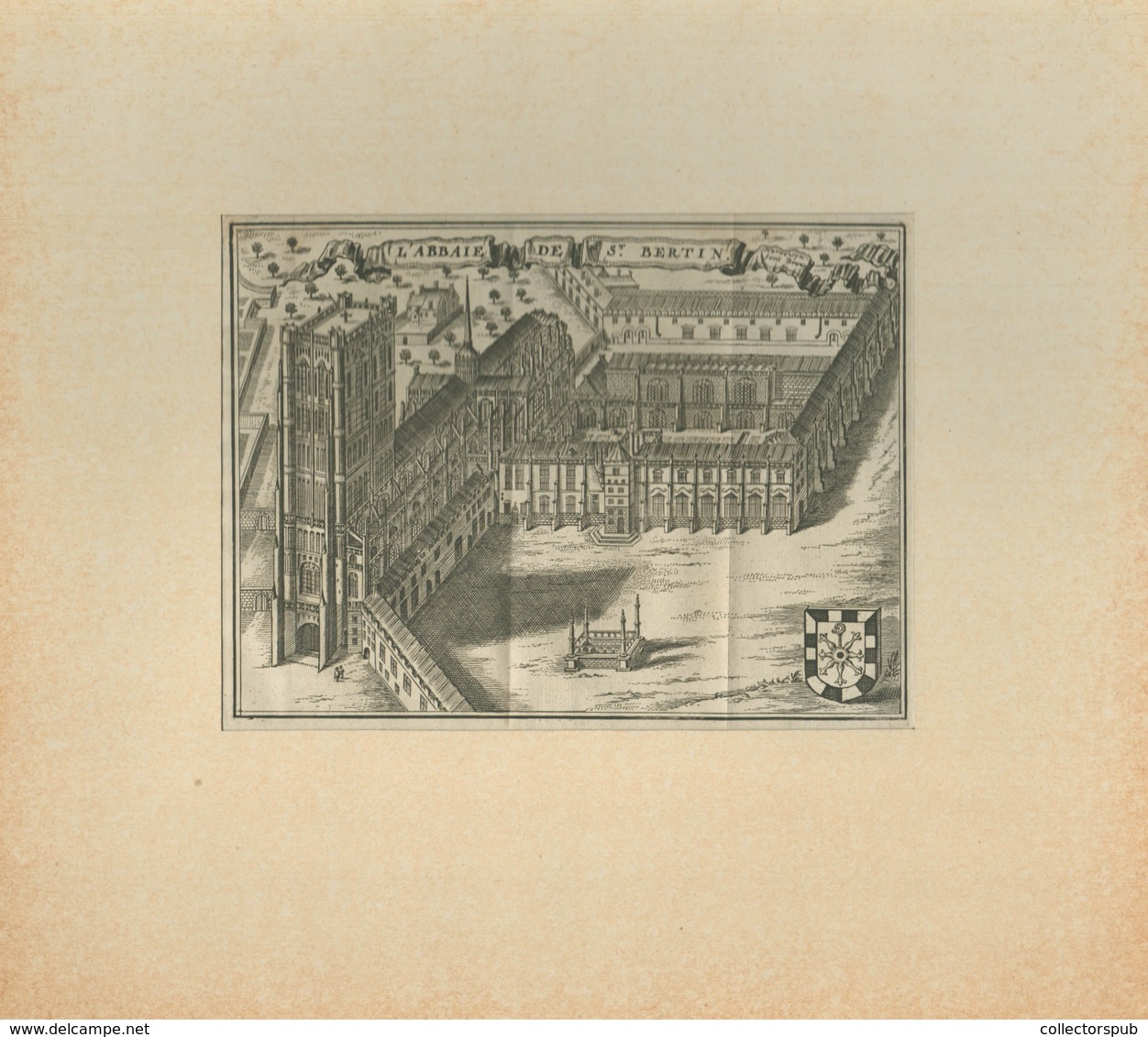 L' Abbie De St. Bertin , Rézmetszet Paszpartuban   20*15 Cm D'Harrewin - Prints & Engravings