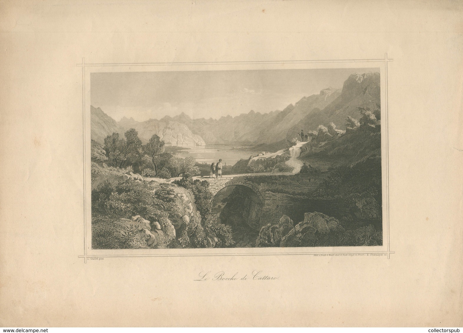 CATTARO  Acélmetszet , Biermann  1850-60. Ca.  Képméret 19*13 Cm - Prenten & Gravure