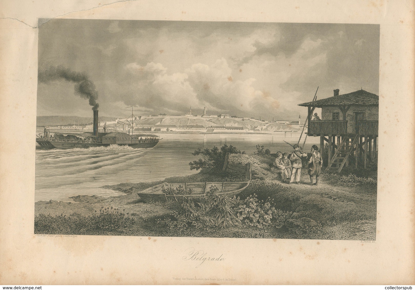 BELGRAD  Acélmetszet , Laufberger  1850-60. Ca.  Képméret 19*13 Cm - Prints & Engravings