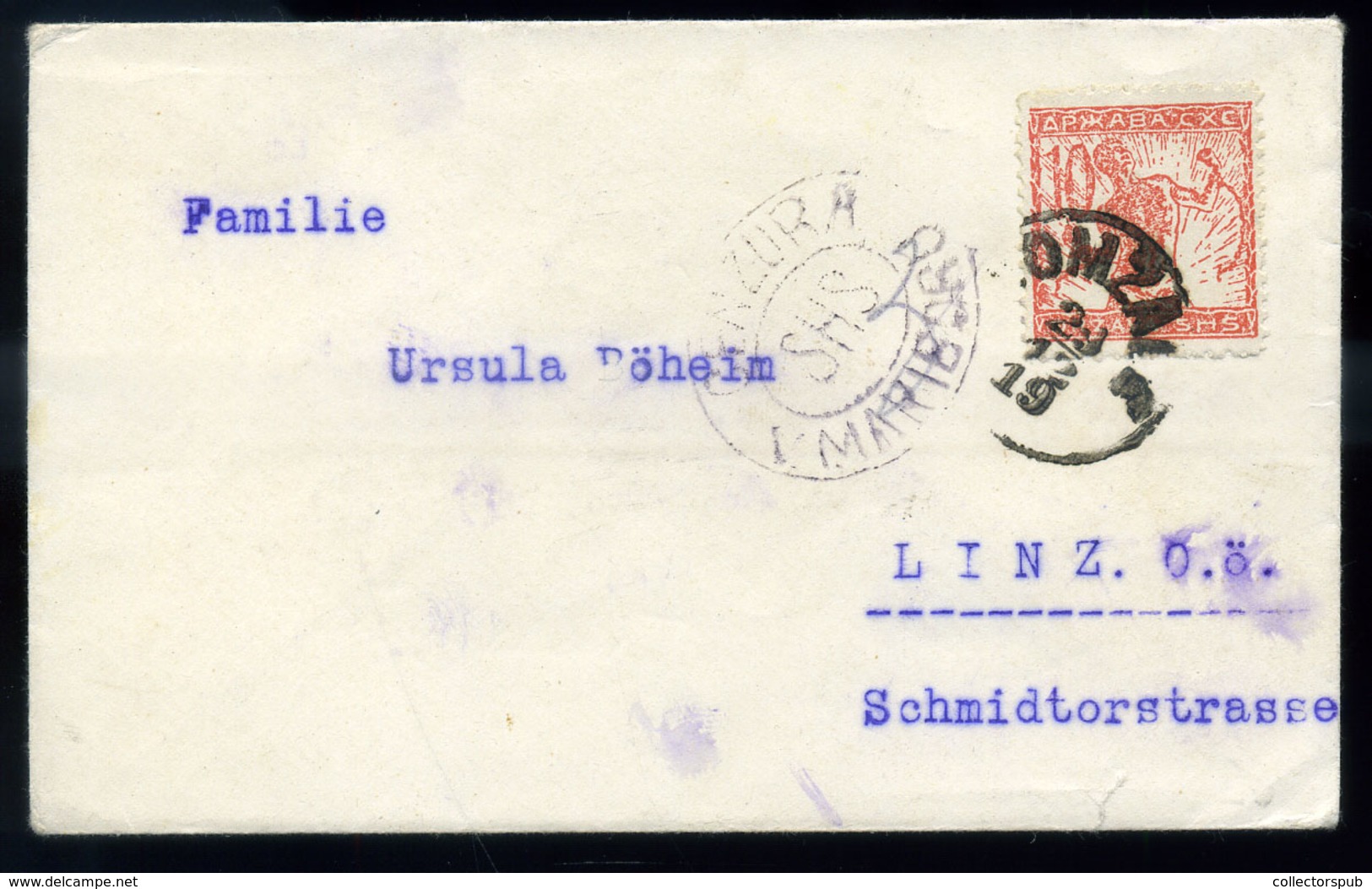 DOMZALE 1919. Levél SHS Cenzúrával Linzbe Küldve - Lettres & Documents