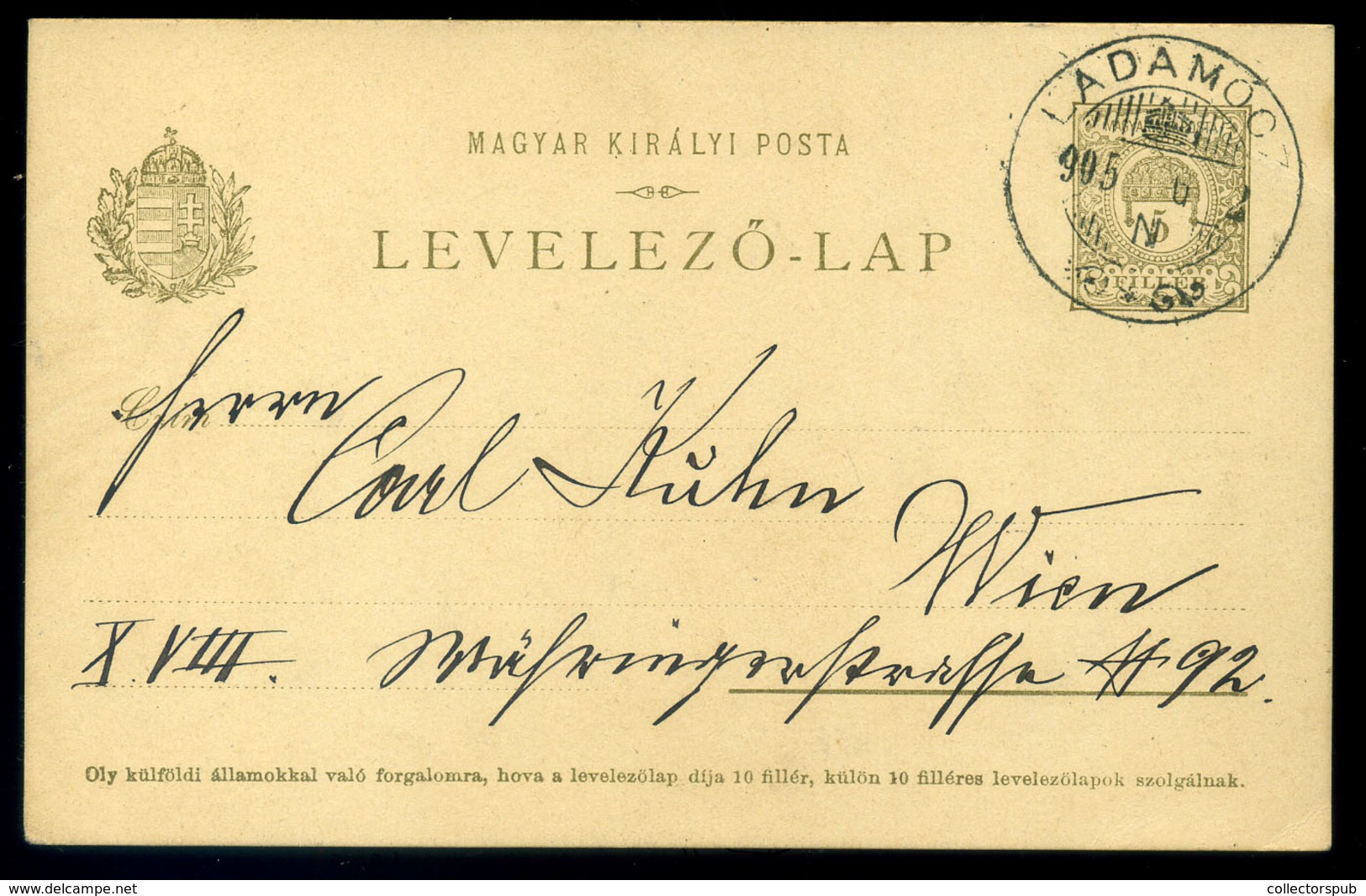 LADAMÓC / Ladmovce  1908. Díjjegyes Levlap, Ritka és Szép Bélyegzéssel  /  Stationery P.card Rare And Nice Pmk - Oblitérés
