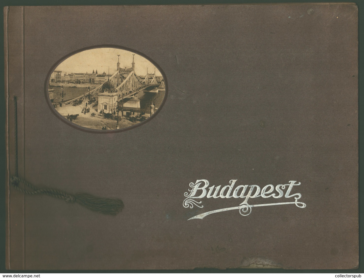 BUDAPEST Divald Fotó Album Ca 1910. 16 Db Beragasztott Divald-fényképet Tartalmazó Haránt Alakú, Zsinórfűzéses Album   / - Unclassified