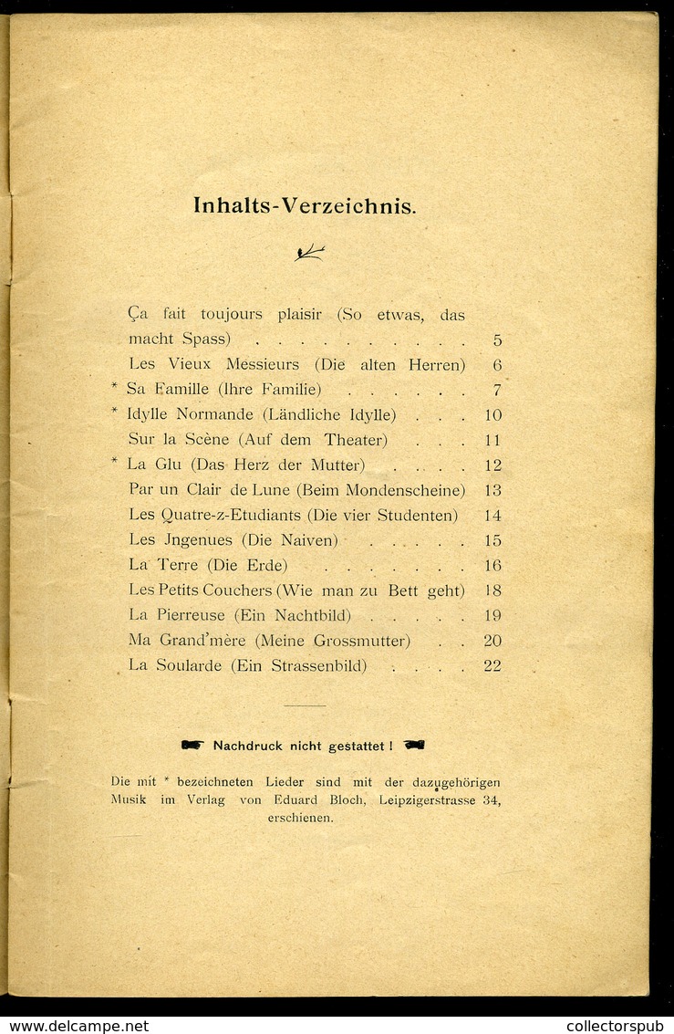 BUDAPEST 1898. Oroszi Caprice Mulató , Programfüzet  /  Program Brochure, Adv. - Unclassified