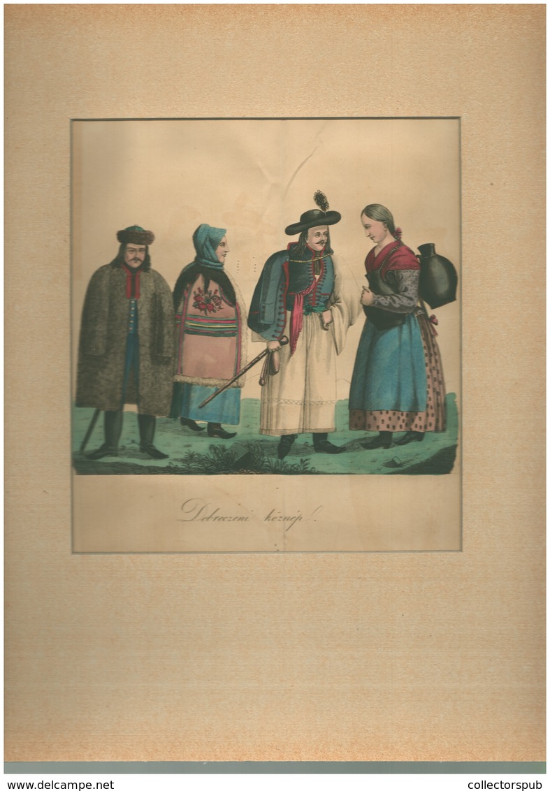 DEBRECENI Köznép   Litográfia , Képméret 26*19 Cm Kohlman Károly , Regélő 1837.  /  People Of Debrecen Litho By Károly K - Unclassified