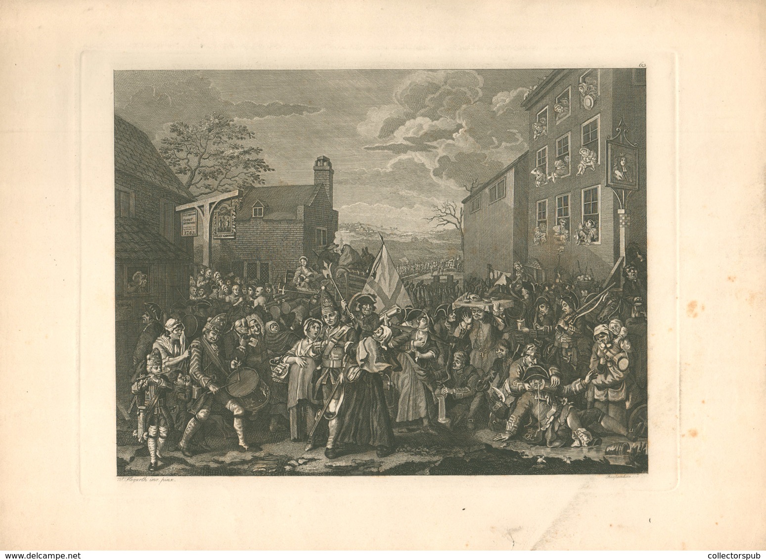 William HOGARTH 6 Db Vegyes Metszet  /  6 Mixed Etchings - Prints & Engravings