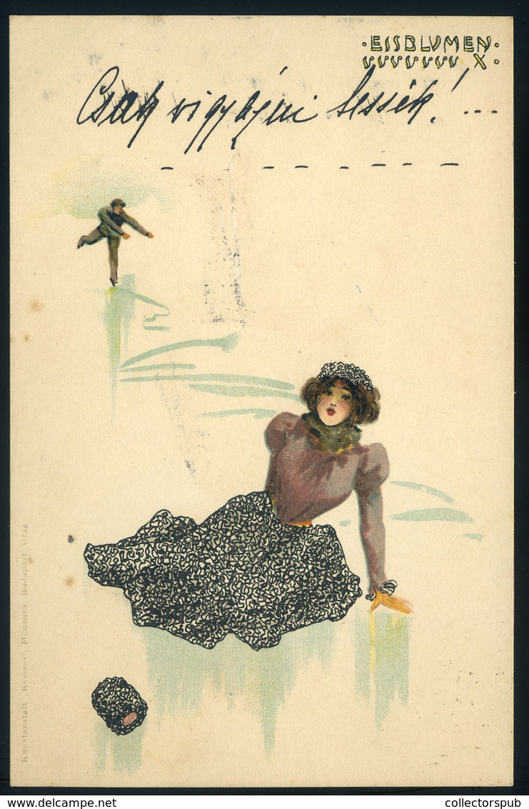 RAPHAEL KIRCHNER Eisblumen  X. Szép ART NOUVEAU Postcard  /  Nice Art Nouveau P.card - Hungary
