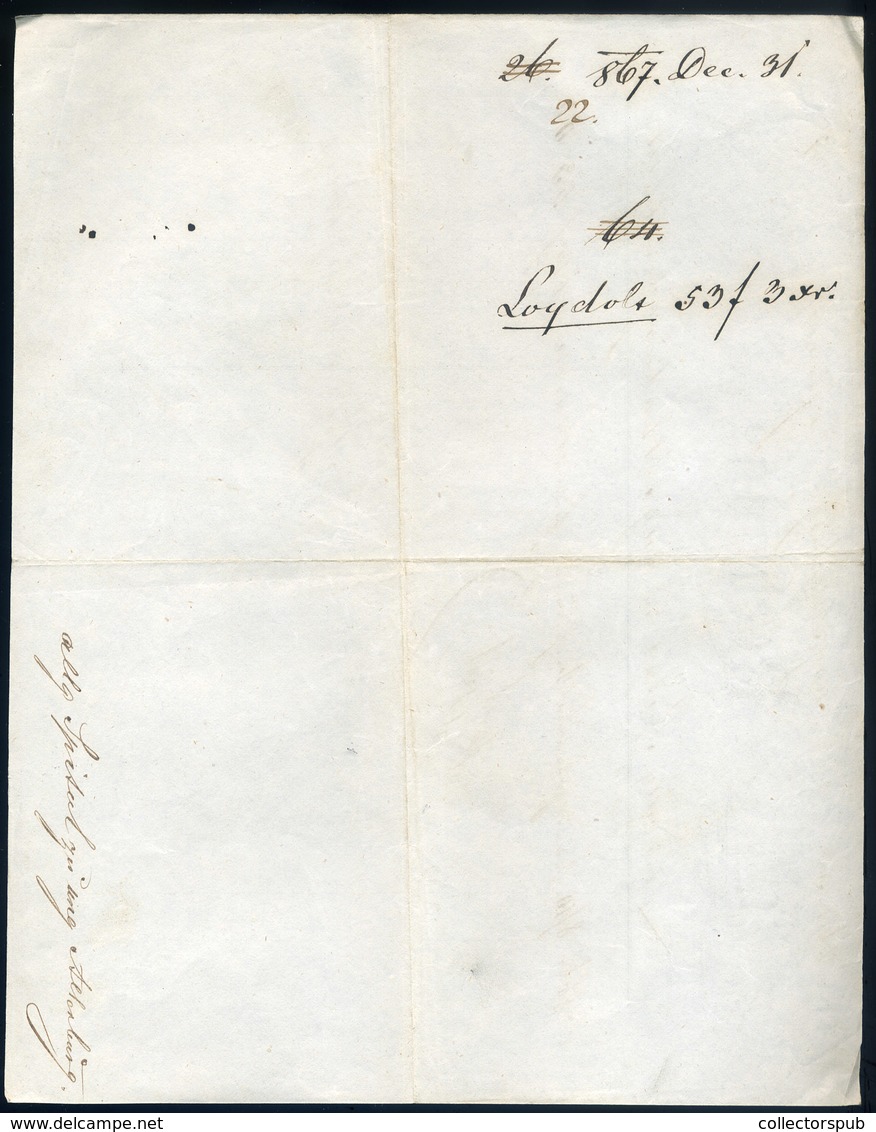 MAGYARÓVÁR 1867. Dekoratív Kórházi Számla  /  Decorative Medical Bill - Unclassified