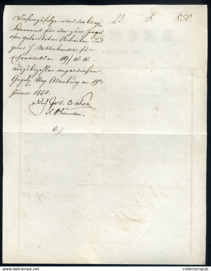 MAGYARÓVÁR 1849. Goldenen Schauf Kereskedés Fejléces, Céges Számla  /  Golden Schauf Store Letterhead Corp. Bill - Non Classés