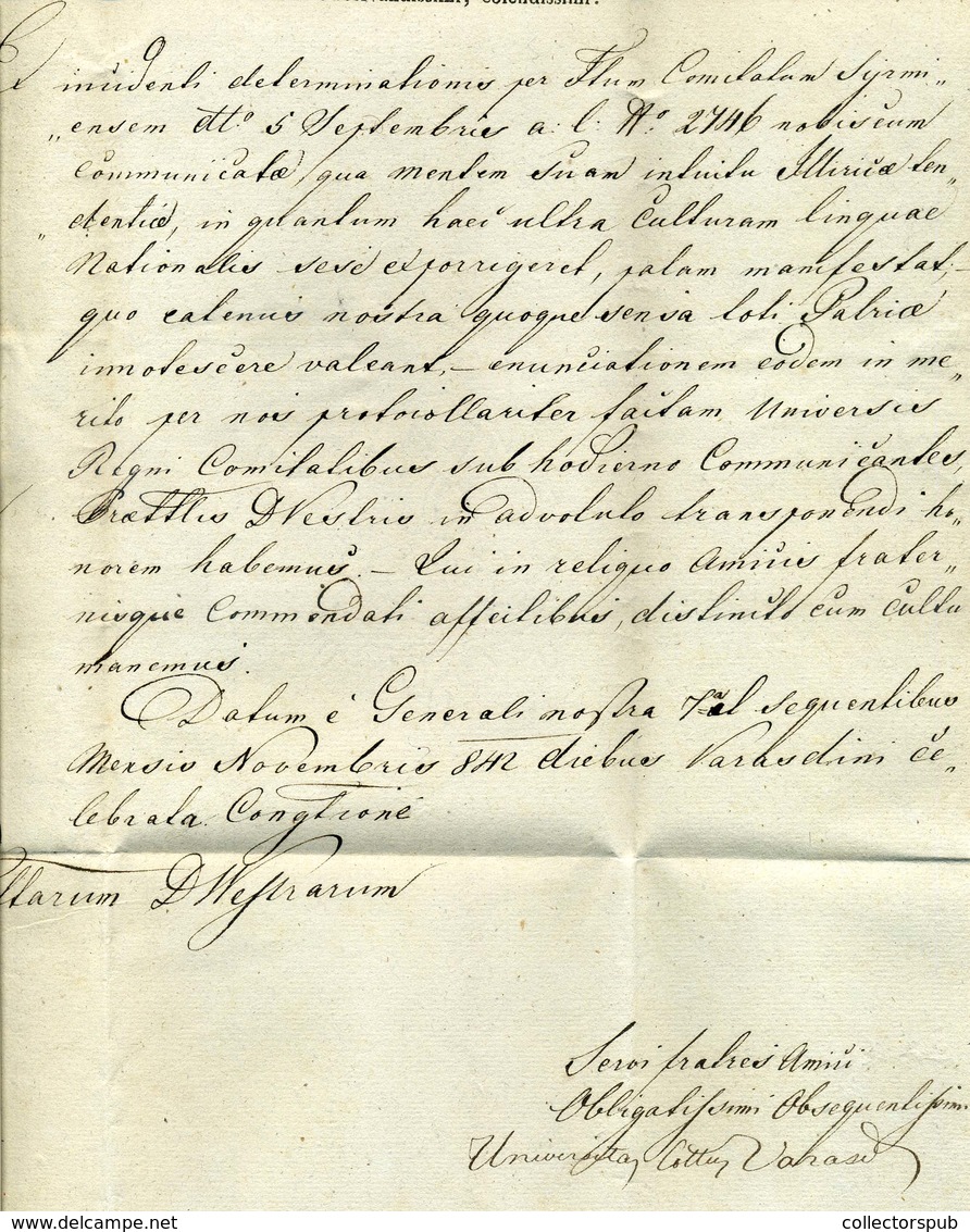 WARASDIN  1842. Dekoratív Ex Offo Levél, Tartalommal  /  Decorative Official Letter, Cont. - ...-1867 Préphilatélie