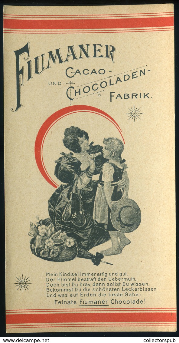 SZÁMOLÓ CÉDULA 1910-20. Cca. Régi Reklám Grafika , Fiumaner Cacao Chocoladen  /  Vintage Adv. Graphics BAR TAB Ca 1910-2 - Unclassified