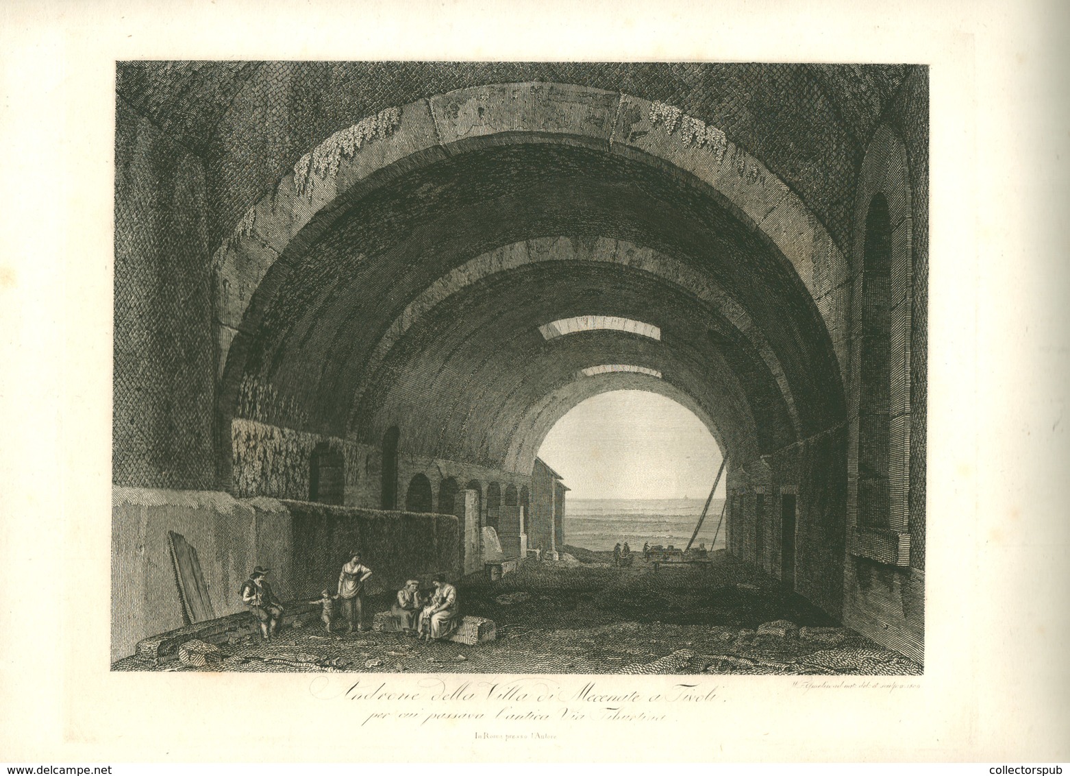 Gmelin, Wilhelm Friedrich (1760-1820): Andone Della Villa Di Mecenate Tivoli , Rézmetszet , Képméret 30*22 Cm  /  Copper - Prints & Engravings